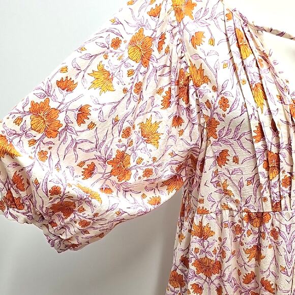 Universal Thread Bohemian Prariecore Boho Floral Dress w/Tie Pockets Size M - Picture 3 of 11